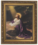 Gerffert Collection Christ in Gethsemane Garden Framed Portrait Print, 13 Inch (Ornate Gold Tone Finish Frame)