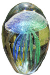 SPI Home Art Glass Teal Jellyfish Glow in the Dark,3" x 4.5"