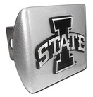 Iowa State Cyclones"Brushed Silver with I State Emblem" Metal Trailer Hitch Cover Fits 2 Inch Auto Car Truck Receiver with NCAA College Sports Logo