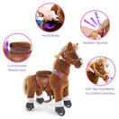 PonyCycle Authentic Riding Horse Toddler Ride on Toys for Boys (with Brake/ 30" Height/ Size 3 for Age 3-5) Mechanical Pony Ride Plush Brown Ux324