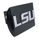 LSU Louisiana State University "Black with Chrome LSU Emblem" NCAA College Sports Trailer Hitch Cover Fits 2 Inch Auto Car Truck Receiver