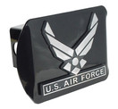 MVP Accessories US Air Force Wings Black Metal Trailer Hitch Cover with Metal Logo