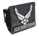 MVP Accessories US Air Force Wings Black Metal Trailer Hitch Cover with Metal Logo