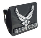 MVP Accessories US Air Force Wings Black Metal Trailer Hitch Cover w Metal Logo