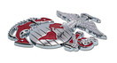 Elektroplate Marines Premium Anchor Red Chrome Auto Emblem, All Metal