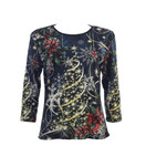 Jess & Jane "Christmas Joy" Cotton Top in Black - XL