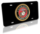 United States Marines Corps Black License Plate, All Metal