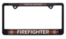 Elektroplate Firefighter Black License Plate Frame | FIRE-STD-BLK-LPF