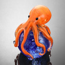 SPI Home Art Glass Orange Octopus Paperweight 76030