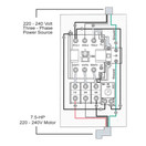 18837 - 3 Phase, 50HZ @ 240V & 60HZ @ 220V, 7.5-HP, 18-16-Amp Magnetic Switch