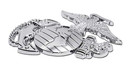 Elektroplate Marines Premium Anchor Silver Chrome Auto Emblem - All Metal