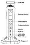 Kenchii Grooming Flash Digital Cordless Clipper, Pearl White | 4 in 1 Blade, Adjustable & Detachable Blades