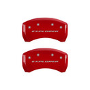 MGP Caliper Covers 10229SXPLRD 'Explorer' Engraved Caliper Cover with Red Powder Coat Finish and Silver Characters, (Set of 4)