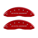 MGP Caliper Covers 10229SXPLRD 'Explorer' Engraved Caliper Cover with Red Powder Coat Finish and Silver Characters, (Set of 4)