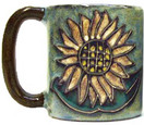 One (1) MARA STONEWARE COLLECTION - 16 Ounce Coffee Cup Collectible Dinner Mug - Sunflower Design