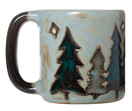 One (1) MARA STONEWARE COLLECTION - 16 Ounce Coffee Cup Collectible Dinner Mug - Pine Trees Design