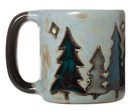 One (1) MARA STONEWARE COLLECTION - 16 Ounce Coffee Cup Collectible Dinner Mug, Pine Trees Design