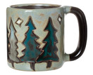 One (1) MARA STONEWARE COLLECTION - 16 Ounce Coffee Cup Collectible Dinner Mug, Pine Trees Design