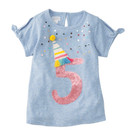 Mud Pie Kids Girls Birthday Tees - Blue