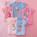 Mud Pie Kids Girls Birthday Tees - Blue