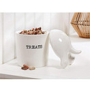 Dog Tail Treat Canister - Ceramic Dog Treat Jar