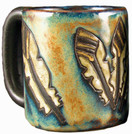 Mara Stoneware Mug - Feathers - 16 oz