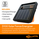 Gallagher S100 Solar Electric Fence Charger, Black 