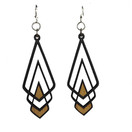 Green Tree Jewelry Chevron Deco Earrings #1039 Black Satin