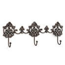 SPI Home Elegant Ornate Scroll Triple Wall Hooks 16.5" Antiqued Brass Finish