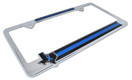 Texas Police Flag Chrome License Plate Frame - Metal	