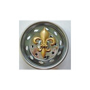 Billy-Joe Kitchen Strainer-new stainless steel basket fits standard sinks-Enamel Gold Fleur de Lis