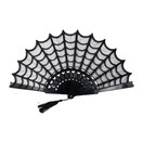 kreepsville 666 Spiderweb Lace Gothic Fabric Hand Fan w/ Tassel