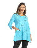 Jess & Jane Mineral Washed Tunic with Linen Contrast