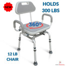 INNOEDGE MEDICAL Bathroom Swivel Padded Shower Chair - 360 Degree Swivel Seat