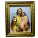 Gerffert Collection Saint Joseph with Child Catholic Framed Portrait Print 13"