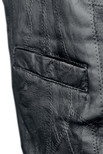 Giovanni Navarre Italian Stone Design Leather Biker Vest - Black, Large 