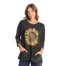 Jess & Jane M12-1815 BLK 100% Cotton Tunic Top - Sunshine Black Medium