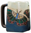 Mara Stoneware Mug - Butterflies - Blue 12 oz.