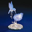 Glass Baron Hummingbird and Blue Flower Glass Figurine