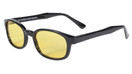 Pacific Coast Original KD's Biker Sunglasses (Black Frame/Yellow Lens) - 20112