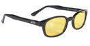 Pacific Coast Original KD's Biker Sunglasses (Black Frame/Yellow Lens) - 20112