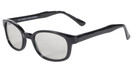 Pacific Coast Original KD's Biker Sunglasses Black Frame/Clear Silver Mirror Lens 20113