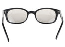 Pacific Coast Original KD's Biker Sunglasses Black Frame/Clear Silver Mirror Lens, 20113