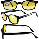 Pacific Coast Original KD's Biker Sunglasses (Black Frame/Yellow Lens) 10112