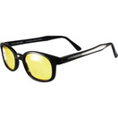 Pacific Coast Original KD's Biker Sunglasses (Black Frame/Yellow Lens) 10112