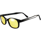 Pacific Coast Original KD's Biker Sunglasses (Black Frame/Yellow Lens) - 10112