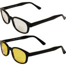 Pacific Coast Sunglasses Original KD's Biker Sunglasses 2-PK Clear/Yellow Lenses