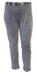 Jess & Jane Mineral Washed Cotton Spandex Legging PantM31-Ankle Midnight Grey 3X
