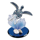 Glass Baron Sea Turtle with Blue Coral Figurine