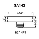 Compressor Air Intake Filter Rep 1/2" MPT Paper Cartridge Metal Silencer | SA142